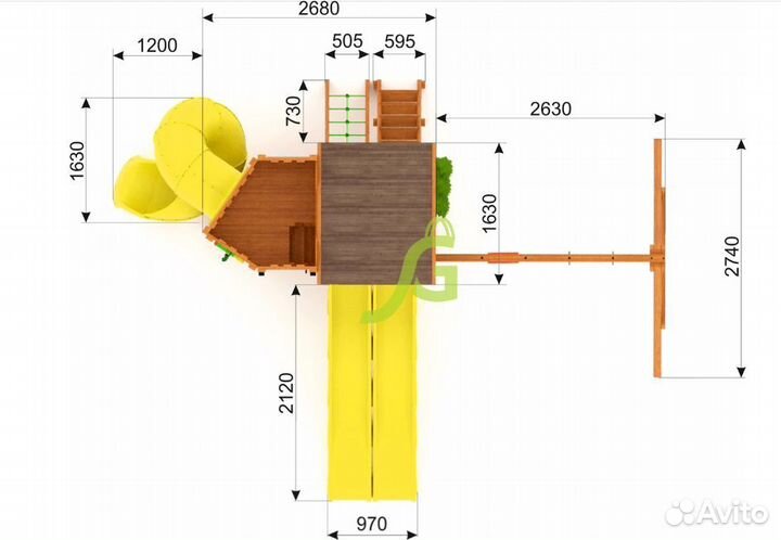 Детская площадка Клубный домик 4 Luxe с горками