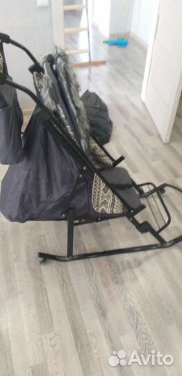 Детские санки коляска с колесами