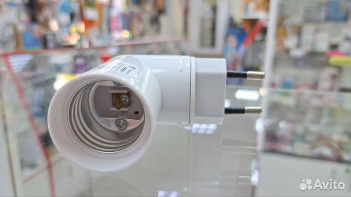 Переходник Ecola, вилка-патрон, E27, 60 х 83 мм, с