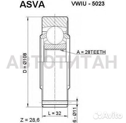 ШРУС внутренний opel/ omega A, Mersedes vito/28*10