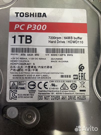 Toshiba p300 1Tb