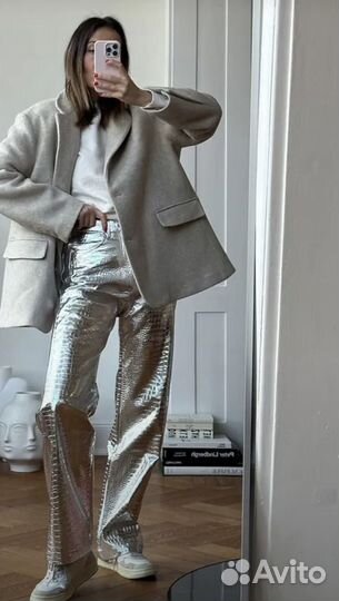 Серебристые брюки
