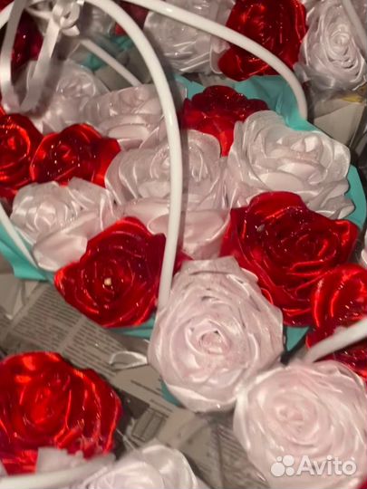 Букеты из зефира, бабочек и розочек