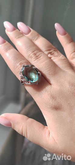Серебряные серьги с аквамарином