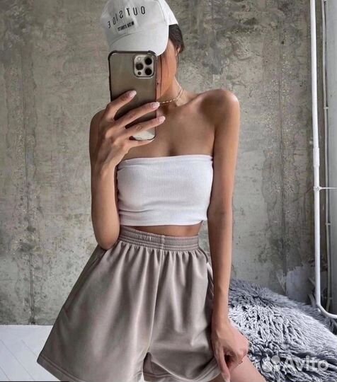 Шорты женские короткие на высокой талии