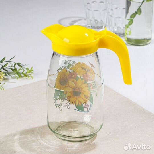 Кувшин «Подсолнух», стеклянный, 1500 мл
