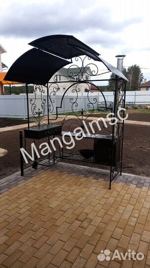 Мангал с печью под казан