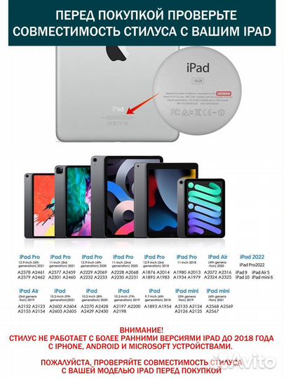 Стилус для планшета Apple iPad - Pencil P6 Blue