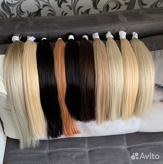 Волосы для наращивания блонд, омбре, темные