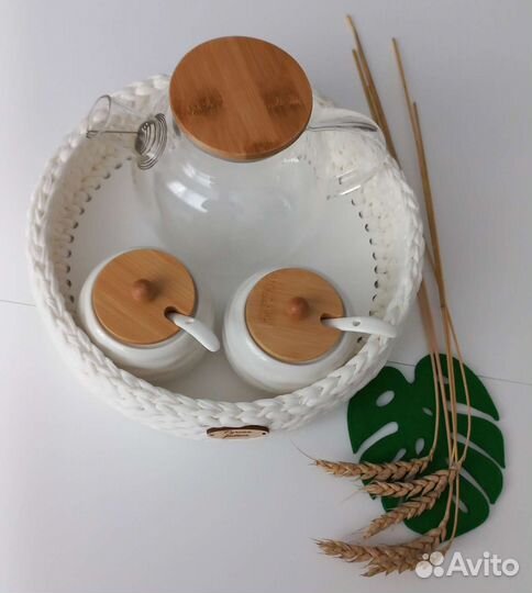 Корзина-поднос с деревянным дном D25мм