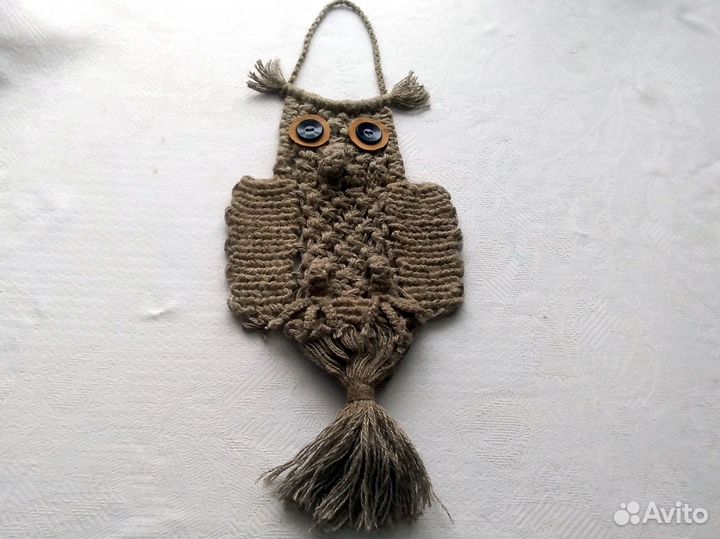 Макраме панно настенное Сова