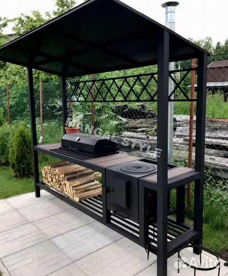 Мангал с крышей