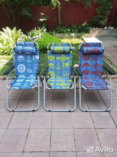 Стул 93*54*64см складной, с подголовником