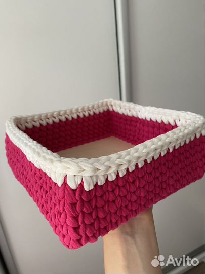 Корзина вязаная ручная работа