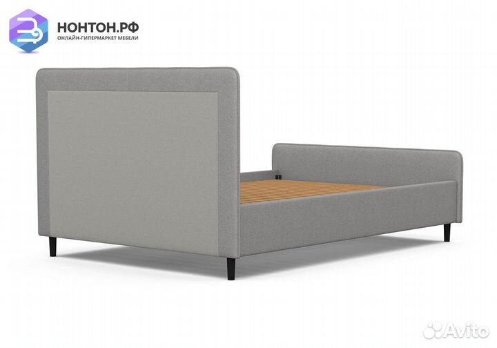 Кровать Эльза рогожка серая