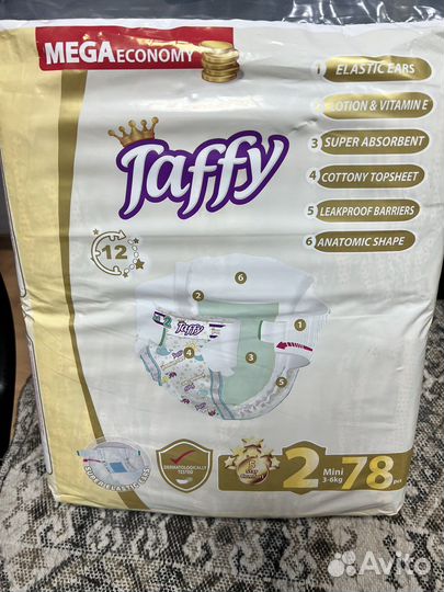 Памперсы Taffy 2 (3-6кг) 78шт