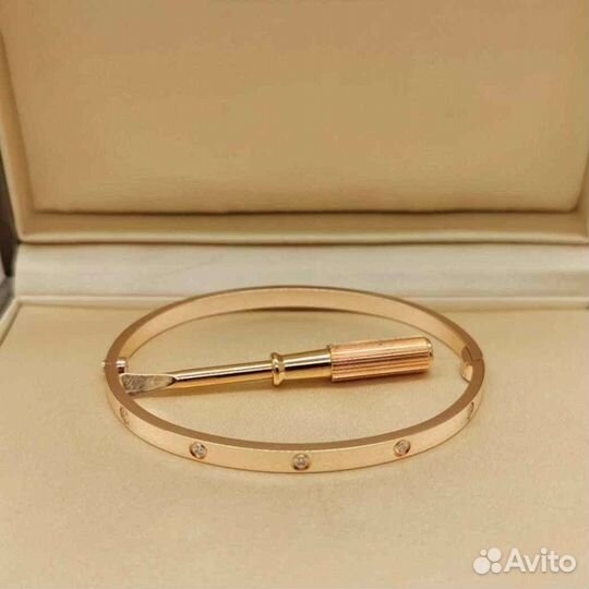Браслет Cartier Love розовое золото 0,12ct