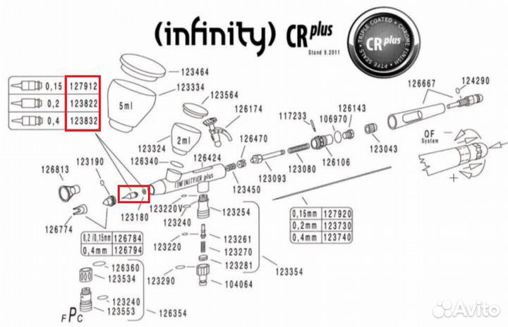 Материальное сопло - 0.6 мм. HS-123842