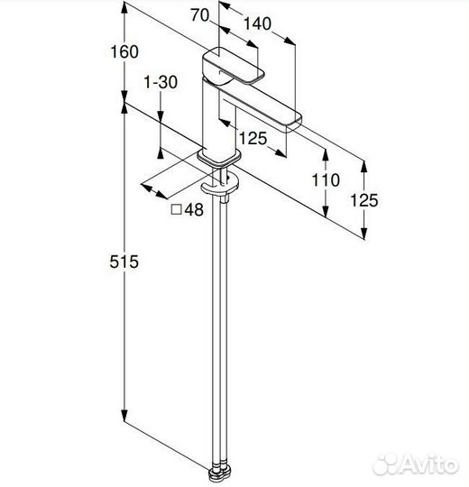 Kludi Renon чёрный для умывальника и ванны
