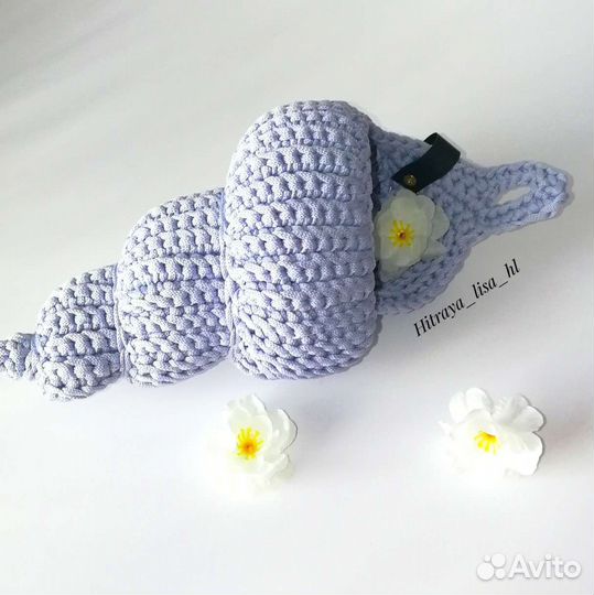 Ракушка вязаная.Элемент интерьера.Корзинка ракушка