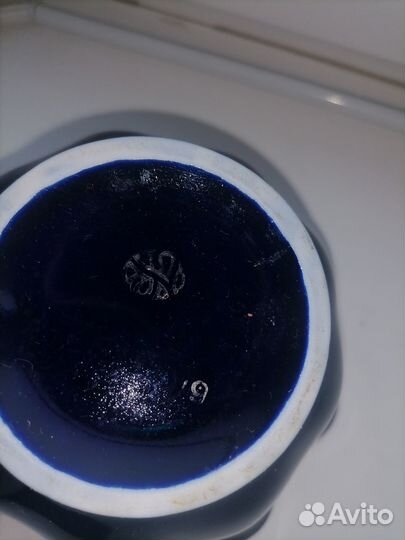 Фарфоровая ваза кобальт, позолота СССР