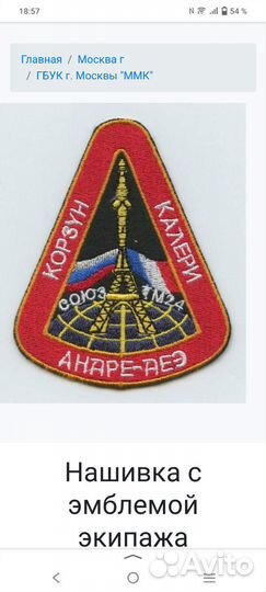 Нашивка экипажа космического корабля 