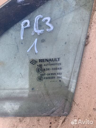 Стекло переднее форточка renault scenic 3