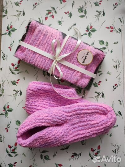 Вязаные следки тапочки новые