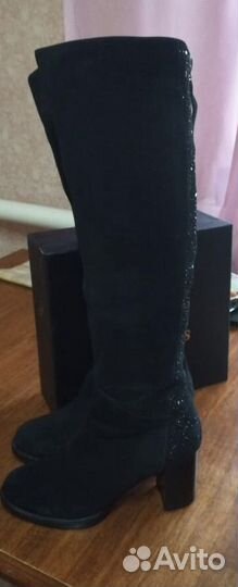 Сапоги зимние замшевые
