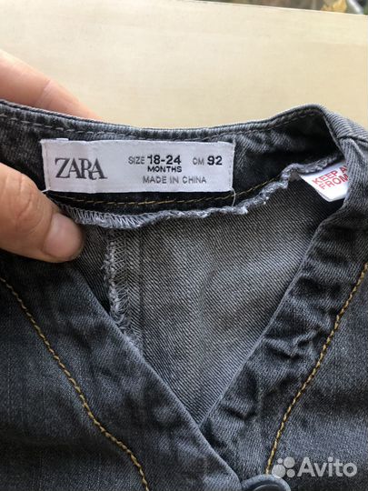 Джинсовый комбинезон zara 92