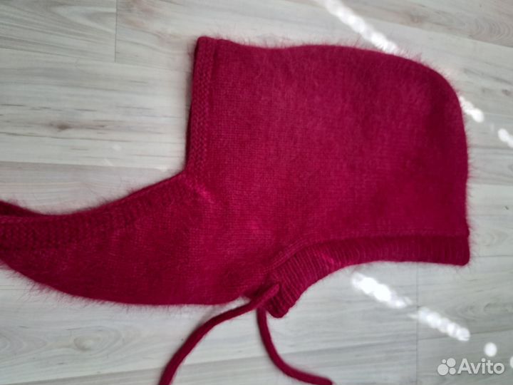 Шапка и капор из пуха норки фуксия