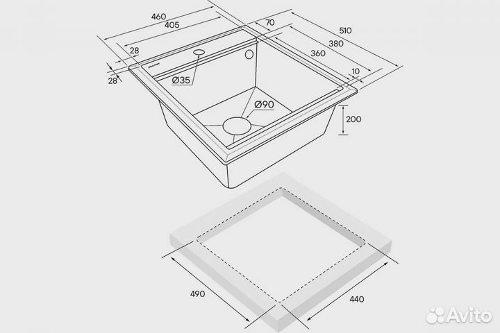 Мойка сталь Paulmark 45 белый PM114651-WH