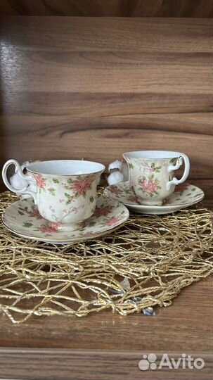 Чашки с блюдцами фарфор Б/У