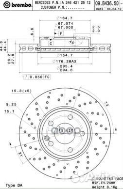 Диск торм. mercedes-benz A-class, B-class, CLA