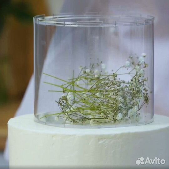 Фальшярус для торта, цилиндр, d20 см, h12 см, цвет прозрачный