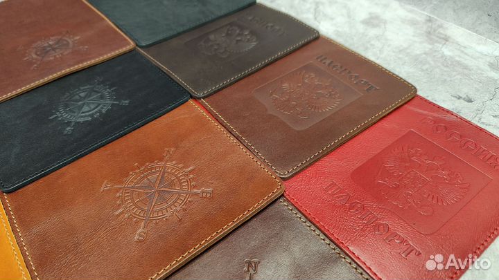 Обложка на паспорт кожаная ручная работа