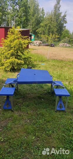 Складной туристический стол со скамейками