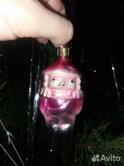 Стеклянная ёлочная игрушка СССР 