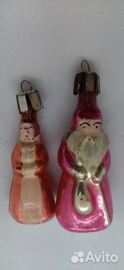 Елочные игрушки дед мороз+снегурочка малютка. сте