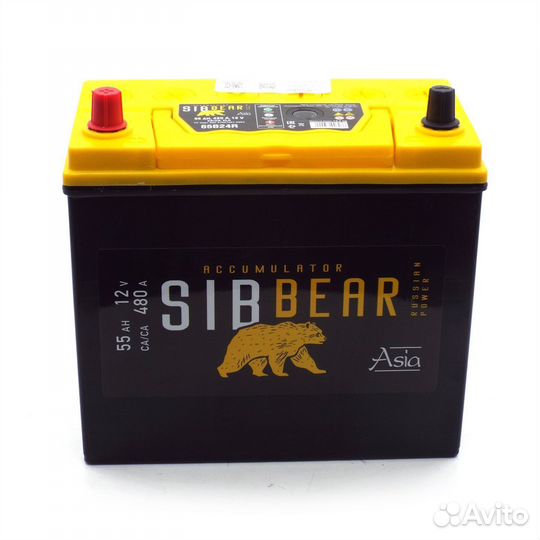 Аккумулятор sibbear asia 55 Ач п.п Geely