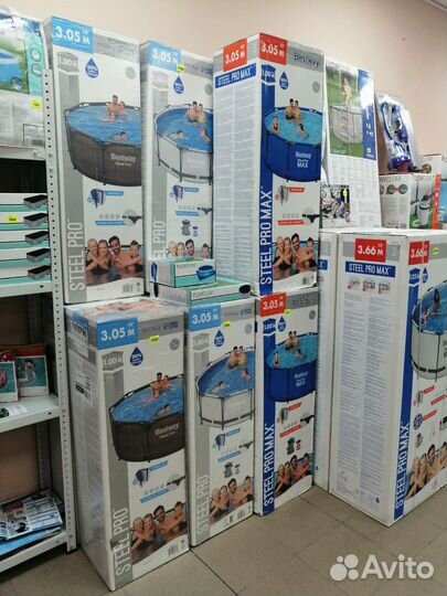 Бассейн 305*100см серый усиленный