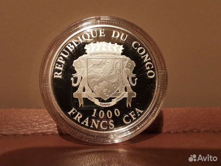 Серебряная монета 2019 Конго Год Свиньи