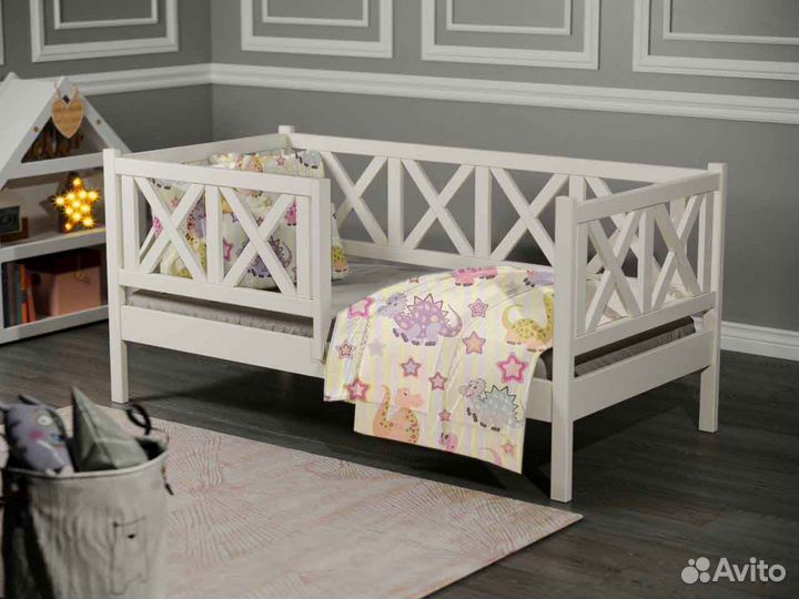 Кроватка берёза софа высокий борт детская