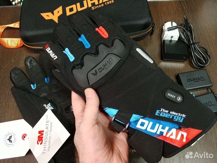 Мото Перчатки с подогревом Duhan 7.4v 2 аккум