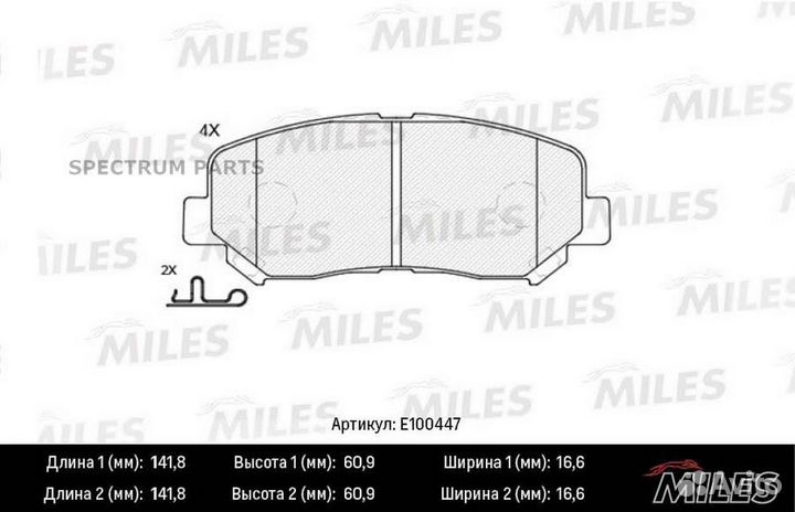 Miles E100447 Колодки тормозные передние (Смесь Se