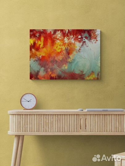 Разноцветная картина в стиле арт с графикой