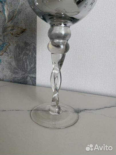 Подсвечник бокал серебряный ваза интерьерная