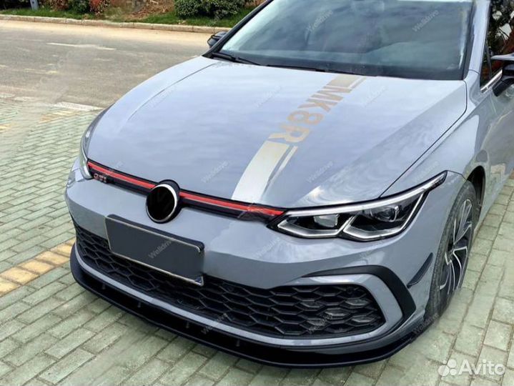 Сплиттер VW Golf 8 MK8 GTI R-line черный