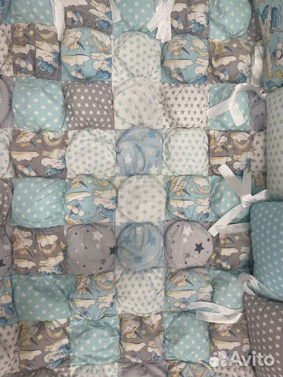 Бортики в детскую кроватку, одеяло бомбон