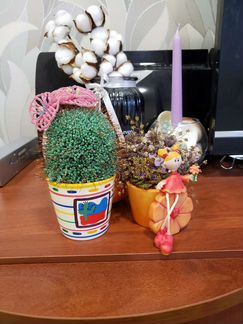 Кактус из бисера, декор для дома